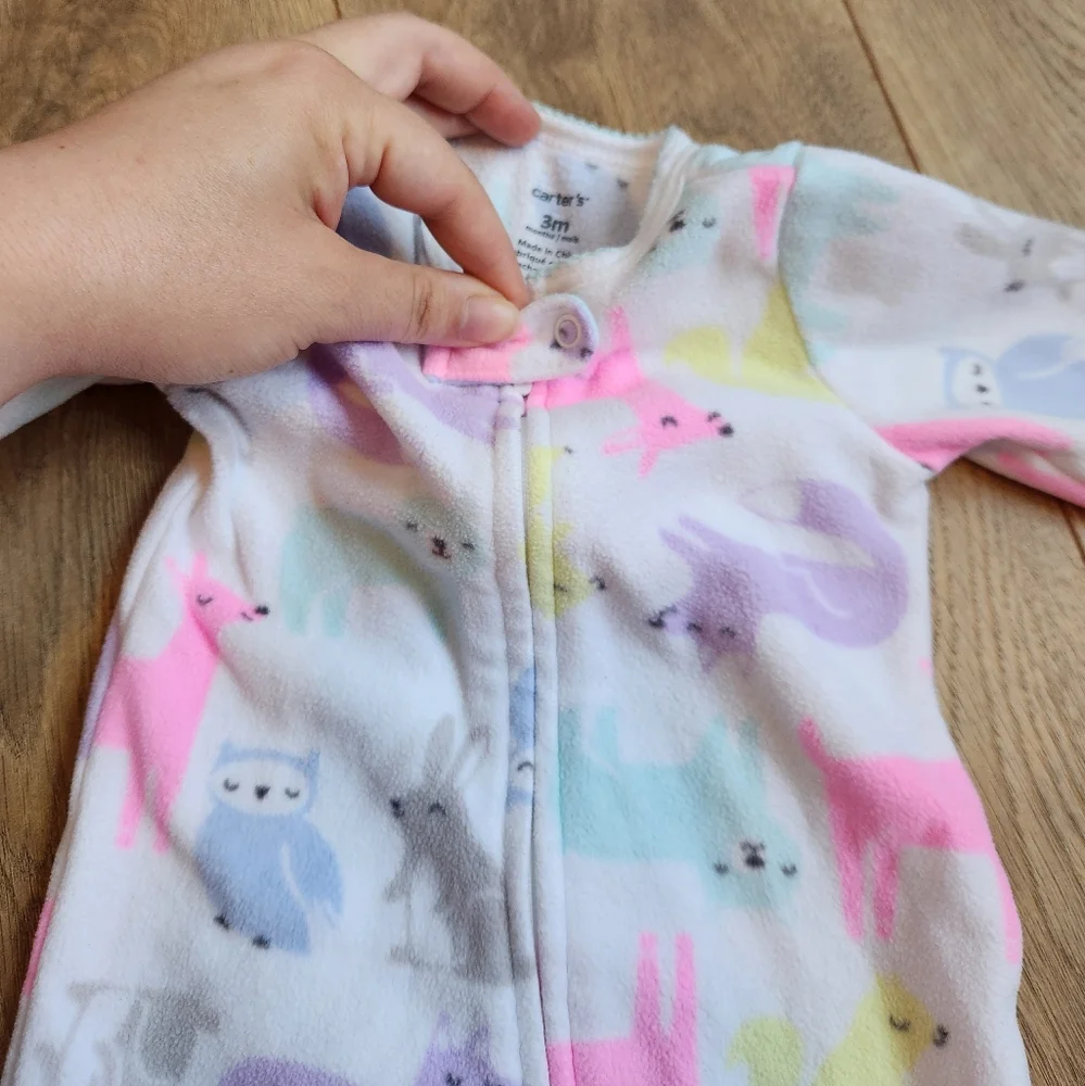 Carter's Pastel Animal Print Kids Footie